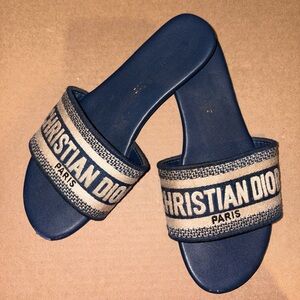 Dior Blue and Cream Sandals